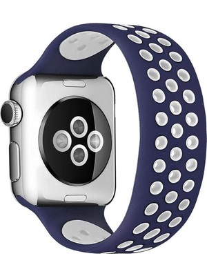 Newface Cosmotex New  Watch 42MM Ayarlı Delikli Silikon Kordon - Lacivert-Beyaz