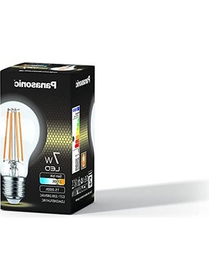 Aesco Panasonıc E27 Fil Lamba, Sarı Işık 7W 806LM 2700K Clear