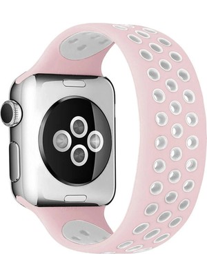 Newface Cosmotex New  Watch 42MM Ayarlı Delikli Silikon Kordon - Pembe-Beyaz