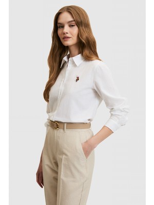 U.s. Polo Assn. Kadın Beyaz Gömlek Basic 50320204-VR013