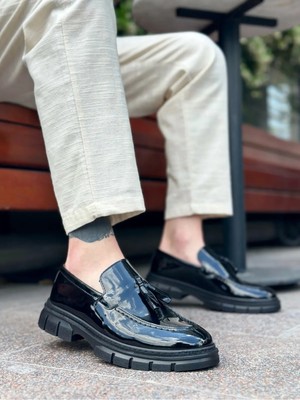 Kuback BA0240 Püsküllü Rugan Klasik Yüksek Taban Casual Erkek Ayakkabı