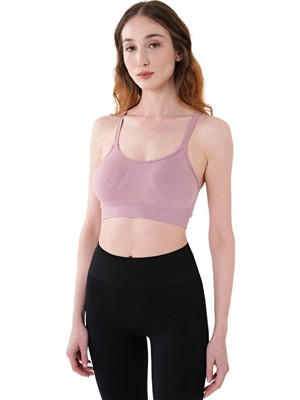 Musclecloth Nova Seamless Sırt Detaylı Bra Pembe