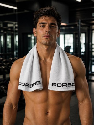 Ege Cotton Sporcu Havlusu %100 Pamuk Boyun Havlusu 30 x 80 cm Çift Taraflı Siyah- Beyaz