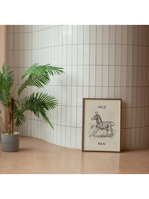 Ninastore Komik Eşek Temalı Banyo Sanat Baskısı - Tuvalet Üstü Resim (Baskı)