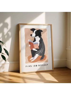Ninastore Border Collie Baskısı - Matisse Tarzı Duvar Sanatı - Border Collie Duvar Sanatı - Köpek Duvar