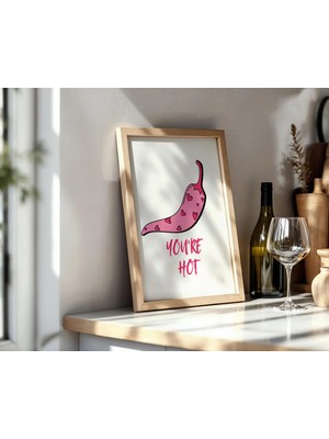 Ninastore Pembe Acı Biber Baskısı: Kız Çocuklarına Özel Duvar Sanatı (Baskı)