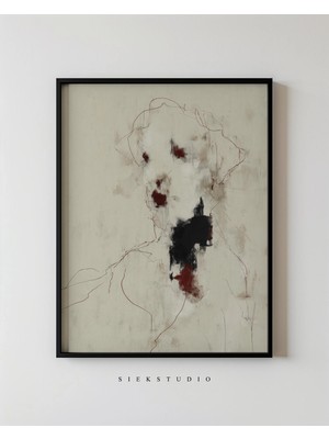 Ninastore Soyut Figür Portre Sanat Baskısı - Çağdaş Nötr Silüet Çizgi Sanat Eseri - Minimalist Iskandinav