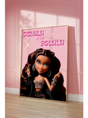 Ninastore Kız Çocuk Bebek Posteri: Delulu, Solulu'dur - Retro Duvar Sanatı (Baskı)