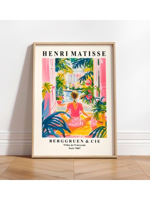 Ninastore Yoga Yapan Kadın Posteri - Meditasyon Duvar Sanatı - Matisse Baskısı - Pembe Manevi Dekor