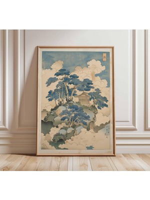 Ninastore Japon Ahşap Baskı Poster - Vintage Asya Duvar Sanatı - Geleneksel Ukiyo-E Manzara Resmi - Oryantal