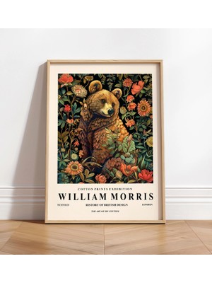 Ninastore William Morris Boz Ayı Sanat Baskısı: Karanlık Kır Evi Tarzı Orman Dekorasyonu