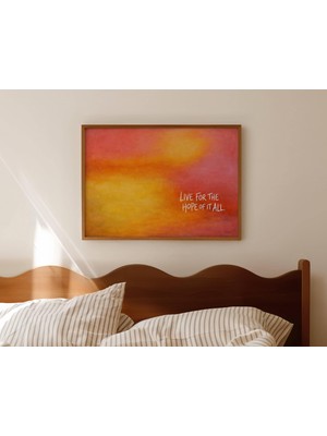 Ninastore "her Şeyin Umudu Için Yaşa" Alıntısı Baskısı - Soyut Rothko Esintili Gradyan Yağlı Boya Tablo -