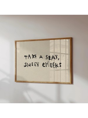 Ninastore Komik Banyo Sanat Baskısı: 'otur Tatlım' Alıntısı - Yatay (Baskı)