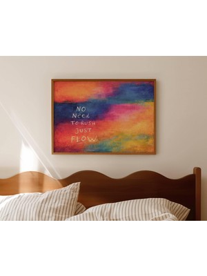 Ninastore "acele Yok, Sadece Akışa Bırak" Sözü Baskısı - Soyut Rothko Esintili Gradyan Resim - Minimalist