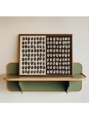 Ninastore Kahve Çekirdeği Sanat Baskısı - Elle Çizilmiş Kahve Posteri - Nötr Modern Mutfak Dekorasyonu