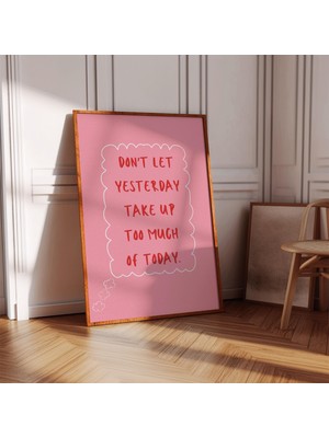 Ninastore Pozitif Söz Duvar Sanatı | Ilham Verici Baskı | Pembe Poster (Baskı)