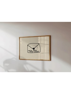 Ninastore Isa'nın Aşk Mektubu Baskısı - Trend Inanç Posteri - Nötr Duvar Sanatı (Baskı - Yatay)