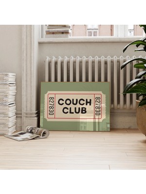 Ninastore Couch Club Bilet Parçası Baskısı: Adaçayı Yeşili Vintage Duvar Sanatı (Baskıbaskı)