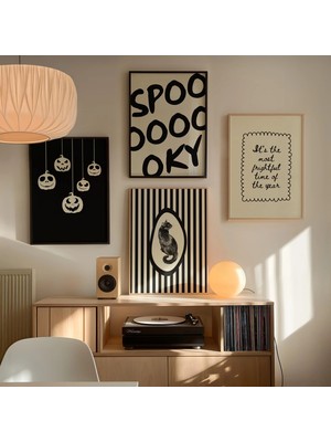 Ninastore Modaya Uygun Cadılar Bayramı Sanat Baskı Seti: Ürkütücü Ev Dekorasyonu (Baskı - 4 Baskı)
