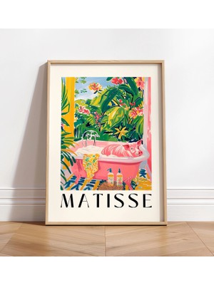 Ninastore Küvette Komik Domuz Sanat Baskısı: Matisse Tarzı Banyo Duvar Sanatı