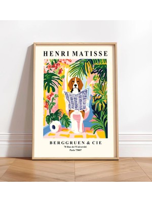 Ninastore Tuvalette Beagle Posteri - Komik Matisse Banyo Baskısı