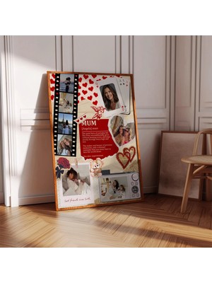 Ninastore Özel Anne Fotoğraf Kolaj Posteri | Anne Kız Baskısı - Polaroid Tarzı | Kişiselleştirilmiş Anneler