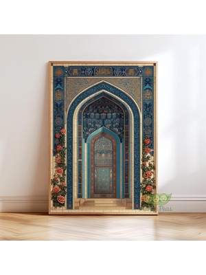 Ninastore Fars Kemerli Duvar Sanatı - Islami Mimari Poster - Orta Doğu Baskısı - Geleneksel Oryantal