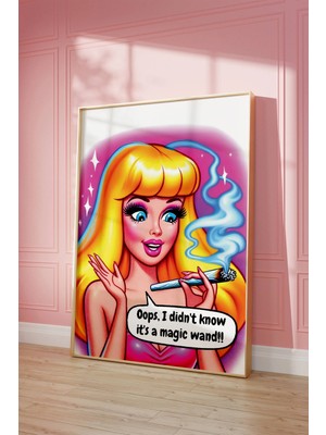 Ninastore Esrar Içen Kız Sanat Baskısı | Retro Esrarsever Posteri (Baskı)