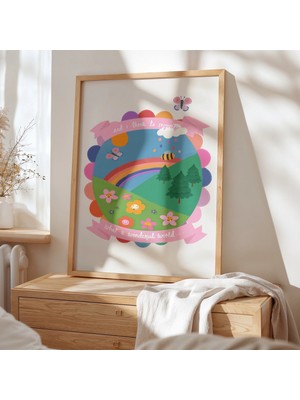Ninastore Dünya Gezegeni Sanat Baskısı - Renkli Çocuk Odası Dekorasyonu - Katefoxdesign