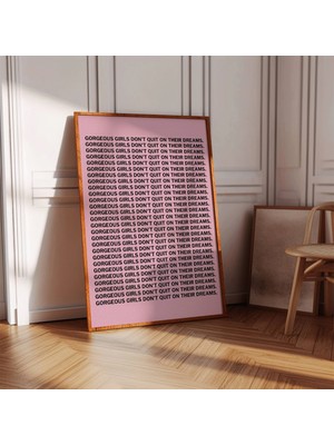 Ninastore Kızlara Özel Alıntı Posteri: Pembe Motivasyonel Duvar Sanatı (Baskı)