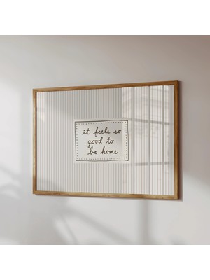 Ninastore Eve Dönmek Çok Güzel Bir Duygu Baskısı: Elle Çizilmiş Tipografi Poster (Baskı - Yatay)