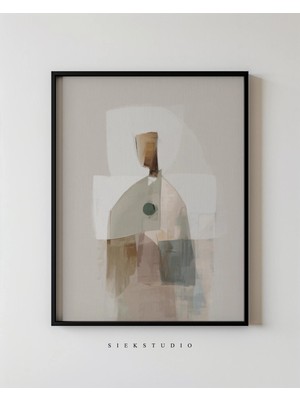 Ninastore Minimalist Soyut Geometrik Figür Duvar Sanatı Baskısı Nötr Çağdaş Silüet Sanat Eseri - Iskandinav