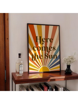 Ninastore Güneş Geliyor Baskısı - Bohem Gökkuşağı Posteri - Bebek Partisi Baskısı - Şık Daire - Boho Yurt