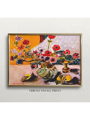 Ninastore Matisse Anemon Baskısı: Vintage Çiçekli Natürmort (Baskı)