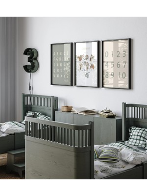 Ninastore Eğitici Posterler - 3'lü Çocuk Baskısı Seti - Tarafsız Alfabe ve Sayı Baskıları - Yazdırılabilir -