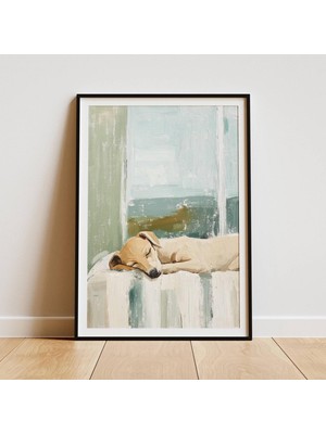 Ninastore Whippet Duvar Sanatı Baskısı | Ev Dekorasyonu Için Zarif Whippet Köpek Posteri