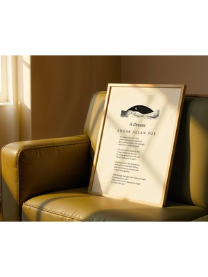 Ninastore Egdar Allan Poe "bir Rüya" Şiiri Baskısı - Edebi Duvar Sanatı - Minimalist Şiir Posteri - Ilham
