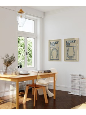 Ninastore Mavi At Nalı Sanat Baskıları: Retro Batı Kovboy Dekorasyonu (2'li Baskı Seti)