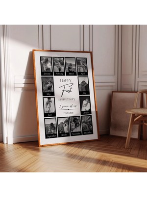 Ninastore Kişiye Özel Yıldönümü Duvar Sanatı | Kişiselleştirilmiş Erkek/kız Arkadaş Fotoğraf Posteri |