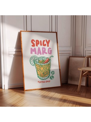 Ninastore Acılı Margarita Baskısı: Renkli Kokteyl Duvar Sanatı (Baskı)