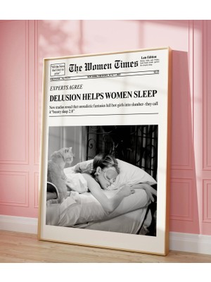 Ninastore Modaya Uygun Gazete Baskısı - New York Haber Baskısı - Hayalperest - Audrey Hepburn - Uyku Posteri