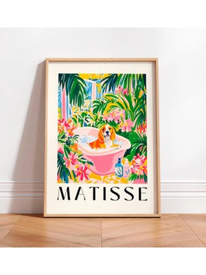 Ninastore Küvette Beagle Resim Baskısı: Matisse Tarzı Köpek Severler Için Dekorasyon