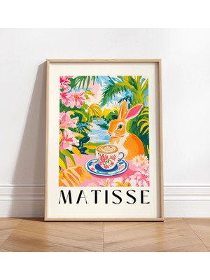 Ninastore Tavşanlı Kahve Baskısı: Komik Mutfak Sanatı - Matisse Tarzı