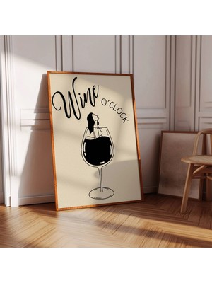Ninastore Şarap Saati Posteri: Retro Bar Duvar Sanatı (Baskı)