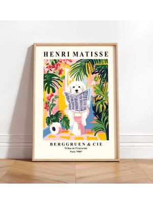 Ninastore Coton De Tulear Tuvalet Duvar Tablosu - Matisse Tarzı Banyo Baskısı