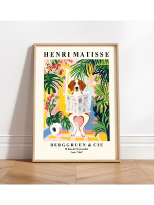 Ninastore Tuvalette Brittany Spaniel - Komik Matisse Banyo Baskısı