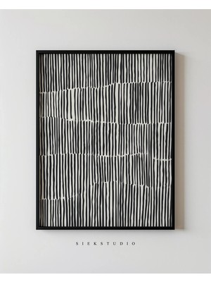 Ninastore Minimalist Soyut Çizgiler Sanatı, Yazdırılabilir Modern Siyah Beyaz Desen Sanatı - Geometrik Çağdaş