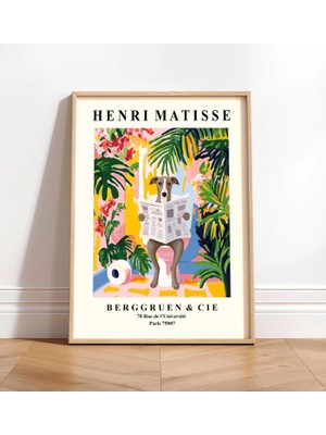 Ninastore Tuvalette Whippet Baskısı - Matisse Banyo Duvar Sanatı