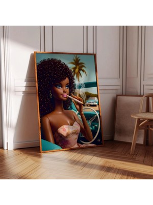 Ninastore Sigara Içen Kız Sanat Baskısı | Retro Bebek - Esrar Posteri (Baskı)