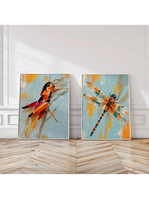 Ninastore Çekirge ve Yusufçuk Boyama Seti: Renkli Böcek Sanatı Soyut Sanat